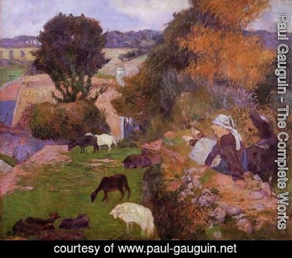 Paul Gauguin - Breton  Shepherdess 2