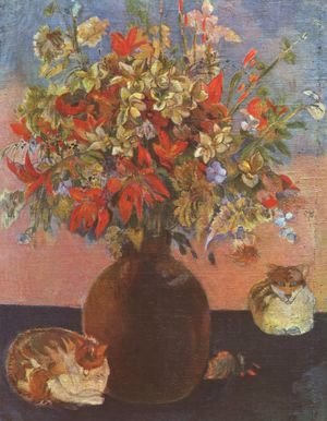 Paul Gauguin - Flowers and cats