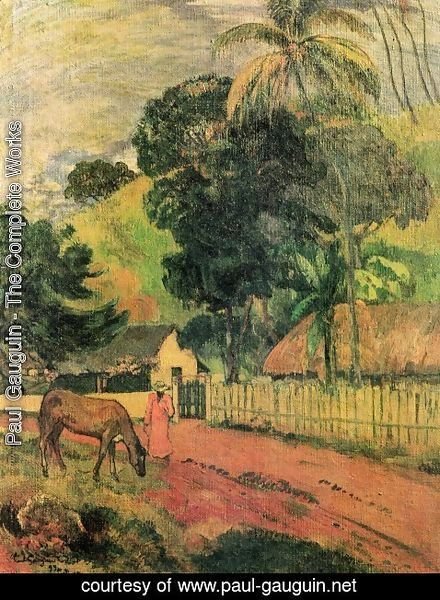 Paul Gauguin - Landscape (horse at the way)
