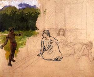 Tahitians at Rest (unfinished) 1891