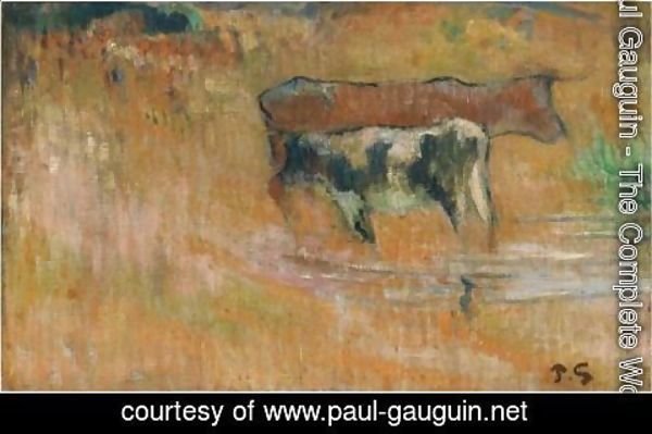 Paul Gauguin - La Vache Et Son Veau