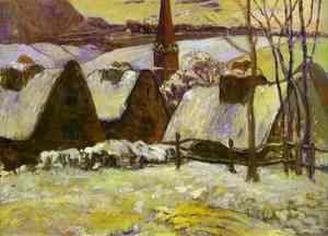 Paul Gauguin - Breton village under snow