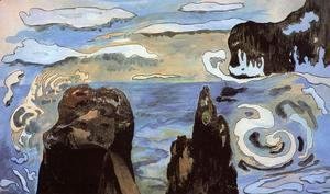 Paul Gauguin - At The Black Rocks Aka Rocks By The Sea