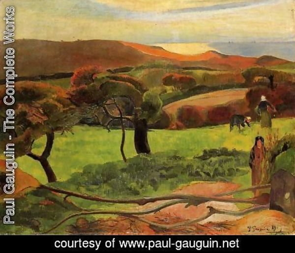 Paul Gauguin - Breton Landscape   Fields By The Sea Aka Le Pouldu