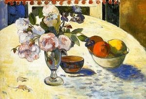 Paul Gauguin - Flowers In A Fruit Bowl