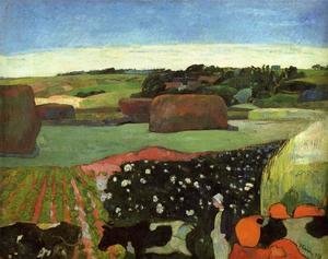 Paul Gauguin - Haystacks In Britanny Aka The Potato Field