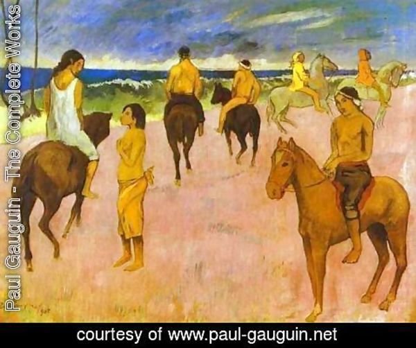 Paul Gauguin - Horsemen On The Beach