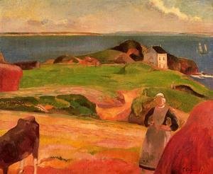 Paul Gauguin - Landscape At Le Pouldu   The Isolated House