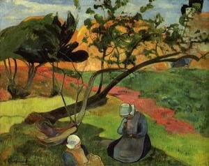 Paul Gauguin - Little Girls Aka Landscape With Two Breton Girls