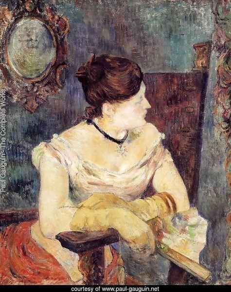 Madame Mette Gauguin In An Evening Dress