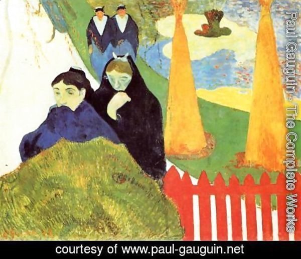 Paul Gauguin - Old Women At Arles Aka Women From Arles In The Public Gardens  The Mistral