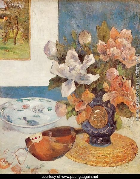 Still Life With Chinese Peonies And Mandolin