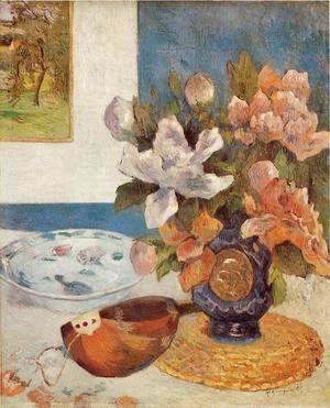 Paul Gauguin - Still Life With Chinese Peonies And Mandolin