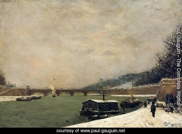 The Seine  Pont D Iena  Snowing