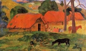 Paul Gauguin - Three Huts  Tahiti