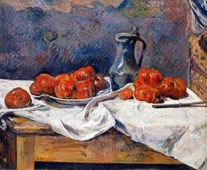 Paul Gauguin - Tomatoes And A Pewter Tankard On A Table