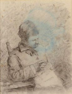 Personnage Lisant Et Etude De Main