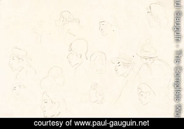 Paul Gauguin - Etudes de tetes et de personnages