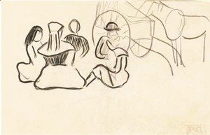 Paul Gauguin - Groupe breton assis et carriole