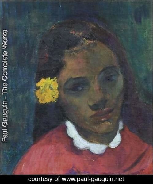 Paul Gauguin - Tete De Tahitienne Or La Fleur Qui Ecoute
