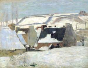 Paul Gauguin - Breton Village in the Snow 2
