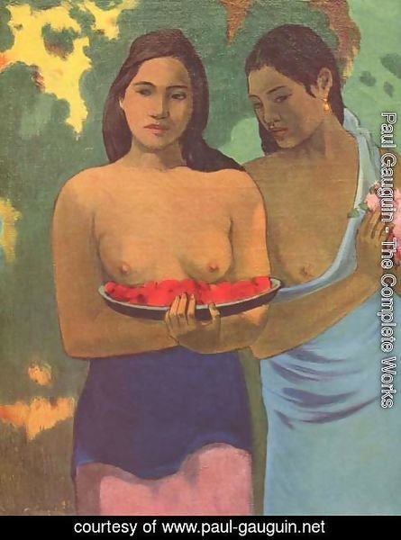 Paul Gauguin - Deux Tahitiennes - Two girls with mango blossoms