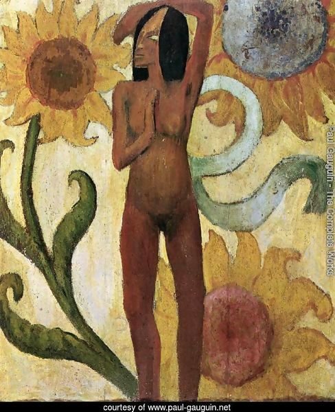 Caribbean Woman with Sunflowers