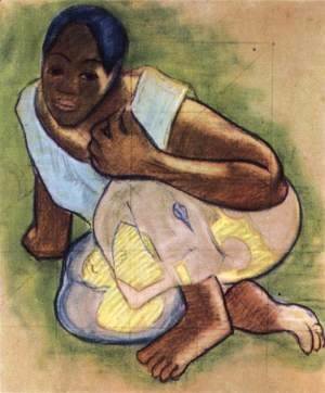 Paul Gauguin - Crouching Tahitian Girl