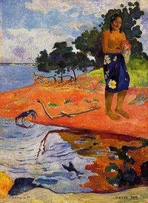 Paul Gauguin - She goes down to the fresh water (Haere Pape)