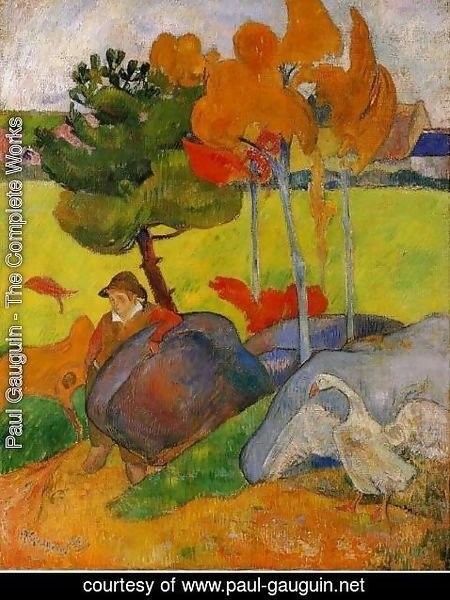 Paul Gauguin - Breton Boy In A Landscape