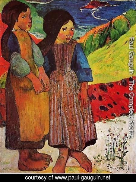Paul Gauguin - Breton Girls By The Sea