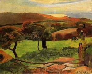 Paul Gauguin - Breton Landscape   Fields By The Sea Aka Le Pouldu