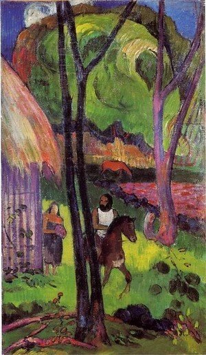 Paul Gauguin - Cavalier Devant La Case