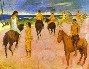 Paul Gauguin - Horsemen On The Beach