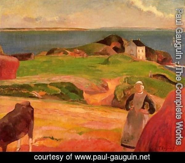 Paul Gauguin - Landscape At Le Pouldu   The Isolated House