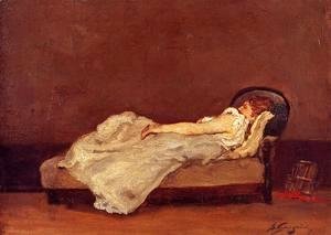Paul Gauguin - Mette Asleep On A Sova