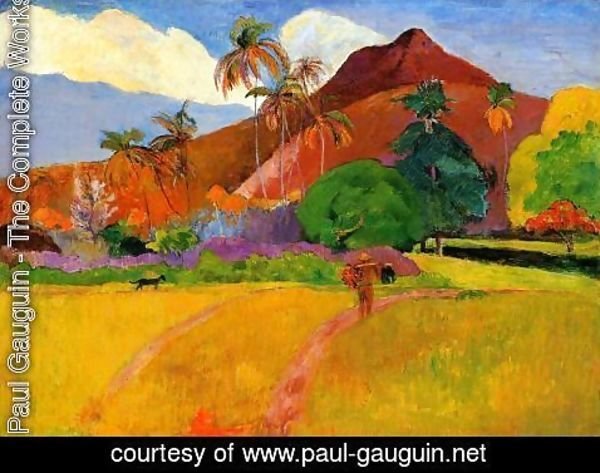 Paul Gauguin - Mountains In Tahiti