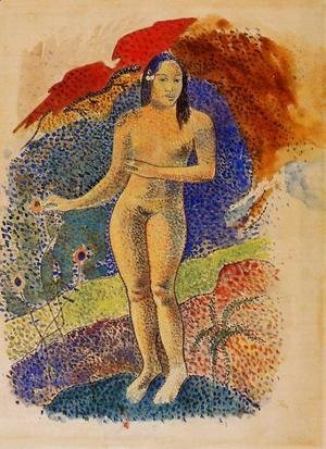 Paul Gauguin - Nave Nave Feuna  LEve Tahitienne Aka Beautiful Land  Tahitian Eve
