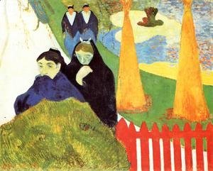 Paul Gauguin - Old Women At Arles Aka Women From Arles In The Public Gardens  The Mistral