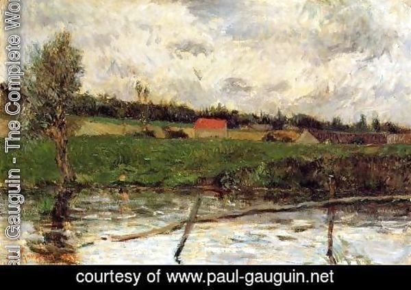 Paul Gauguin - Riverside Aka Breton Landscape