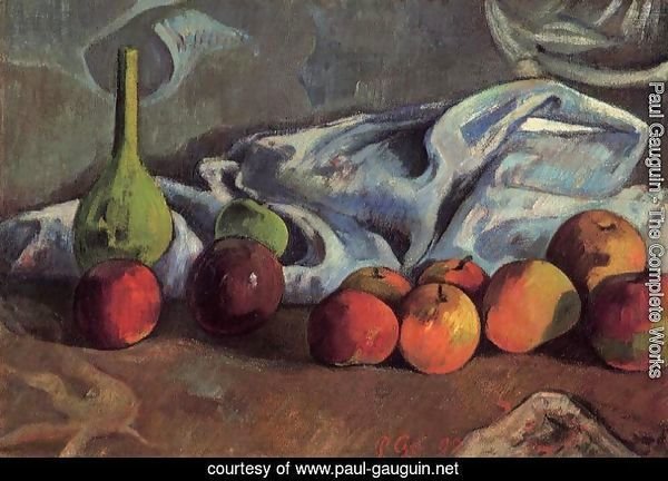 Still Life With Apples And Green Vase