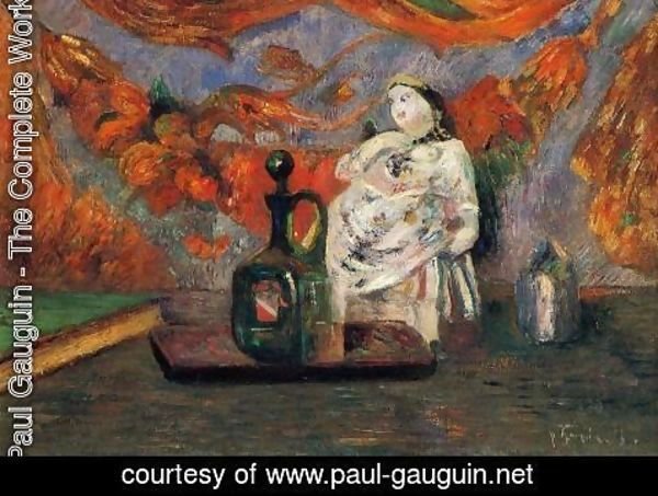 Paul Gauguin - Still Life With Carafe And Ceramic Figure