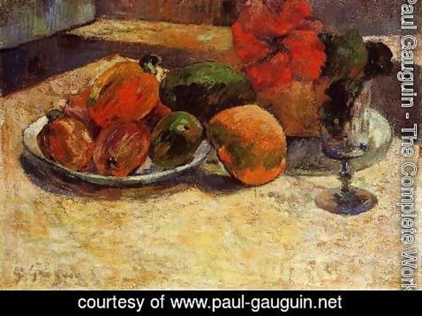 Paul Gauguin - Still Life With Mangoes And Hisbiscus