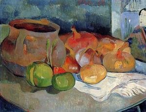 Paul Gauguin - Still Life With Onions  Beetroot And A Japanese Print
