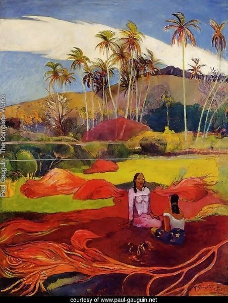 Tahitian Women Under The Palms