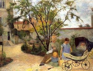 Paul Gauguin - The Family In The Garden  Rue Carcel